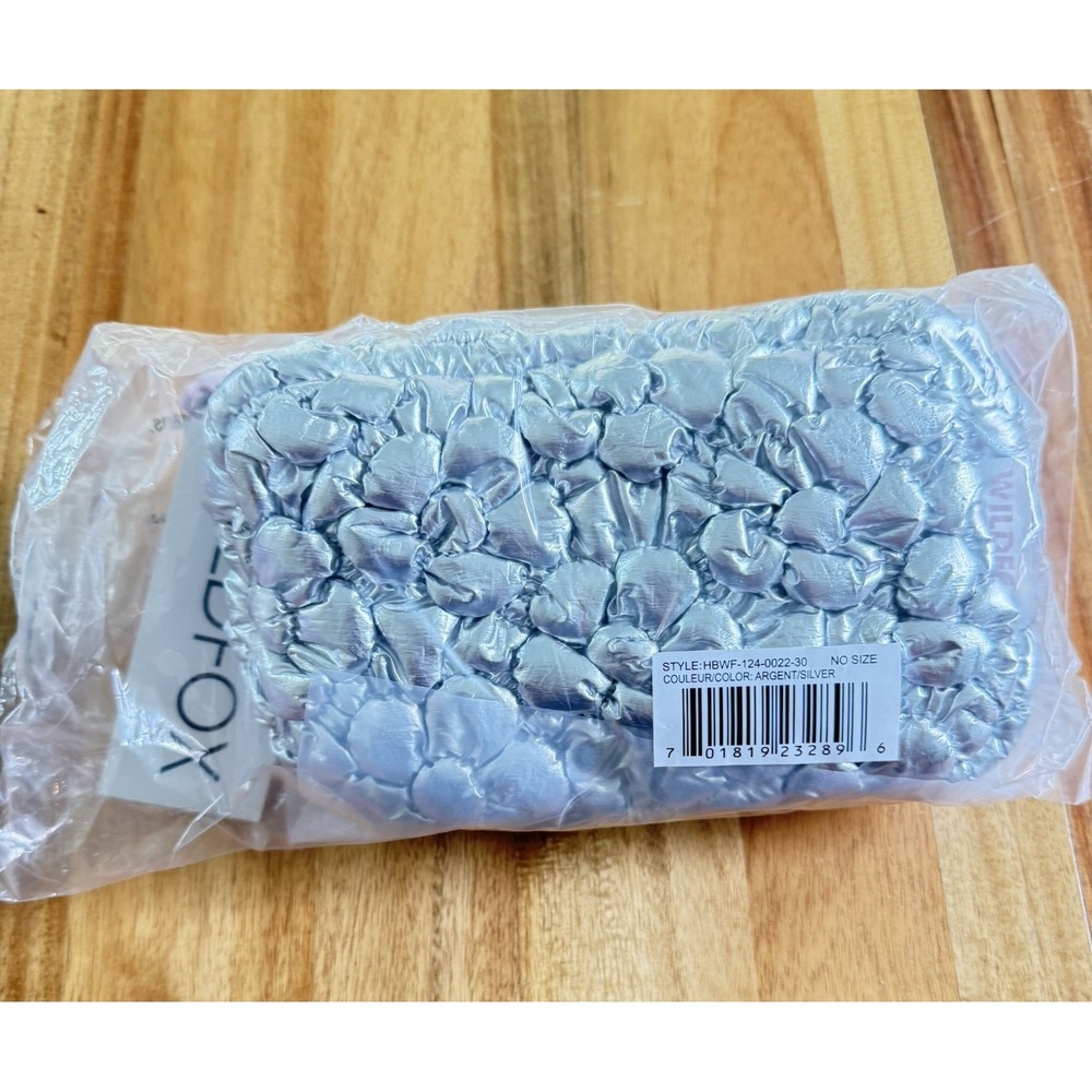 Wildfox Argent Silver Quilted Floral Puffy Fanny Pack Belt Bag Sling NWT - Picture 14 of 15